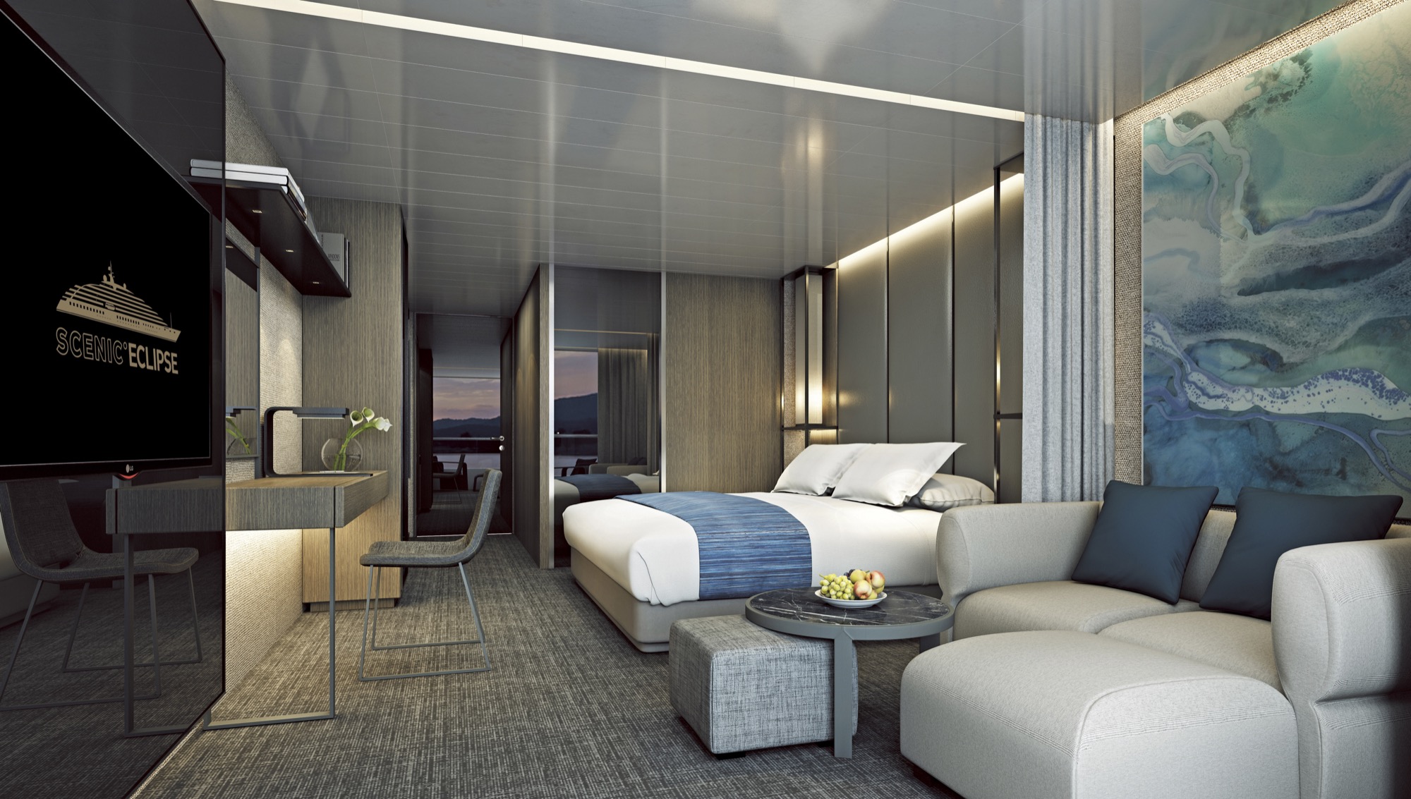Scenic Eclipse - Verandah Suite Bedroom Living Area - Sleep Zone 2018.jpg